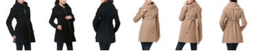 kimi + kai Mia Maternity Wool Blend Fold Collar Coat